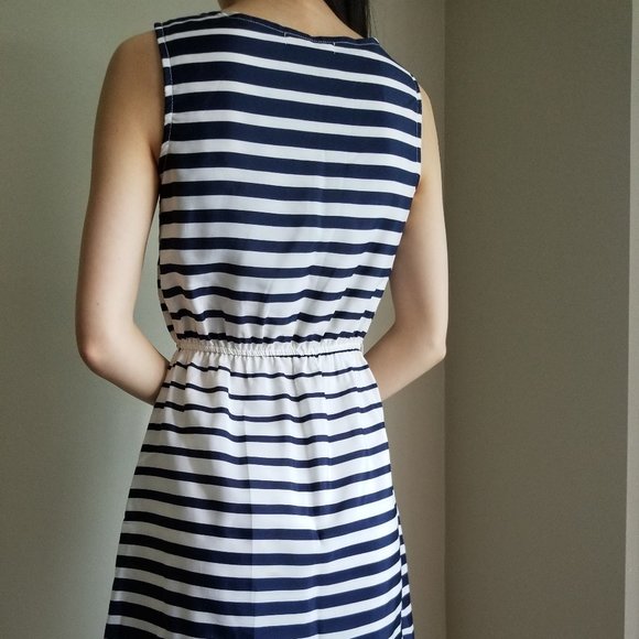 Navy Striped Summer Dress - Picture 3 of 4